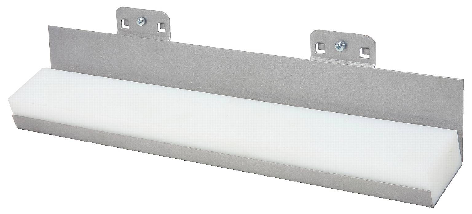 Metallischer Wandhaken mit doppelter Halterung, ideal zum Aufhängen schwerer Objekte. Rechteckige Form, glatt poliert.