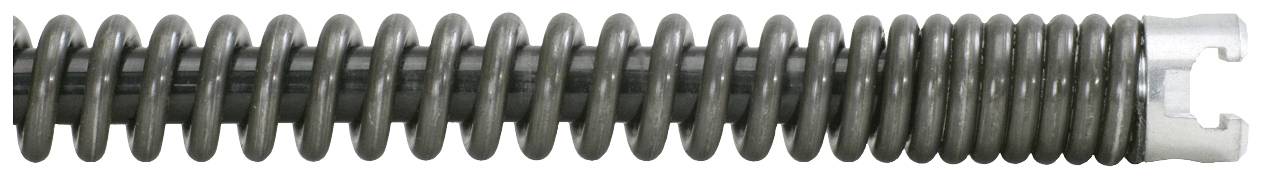 Metallschlauch mit spiralförmiger Struktur, zeigt Einzelheiten des flexiblen Designs, oft verwendet für Schutz und Flexibilität in Kabelsystemen.