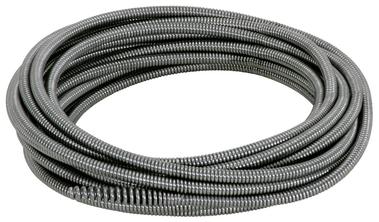 Ein großer, zusammengerollter Metallwellschlauch, geeignet für Kabelschutzanwendungen.