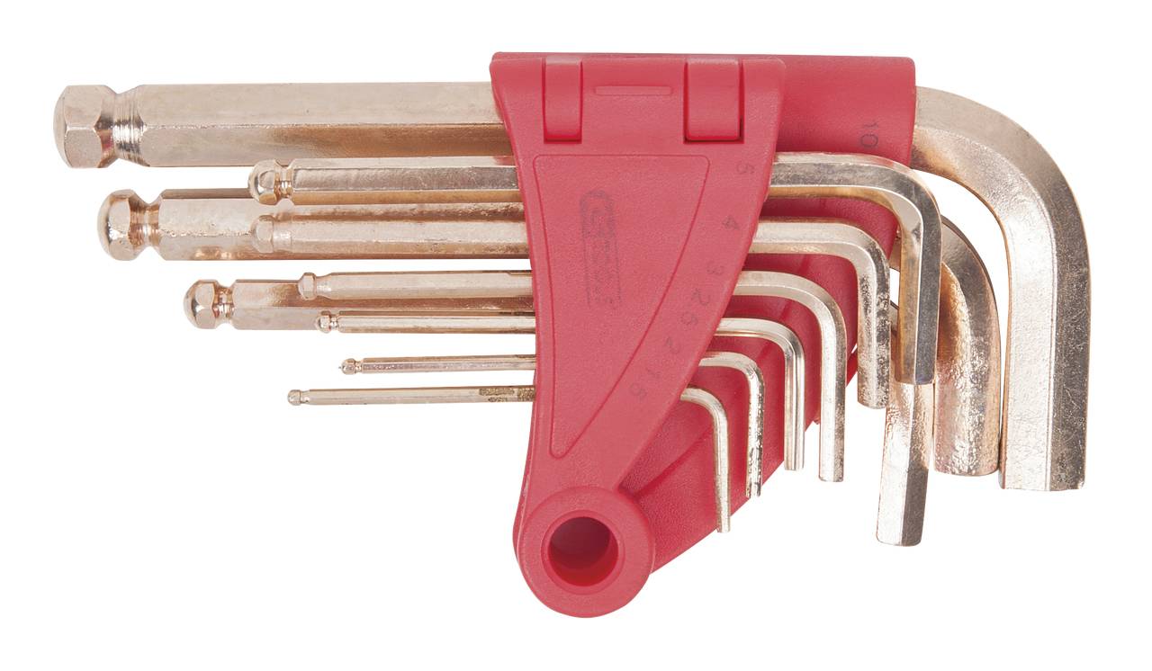 KS Tools 963.1518 Innen-Sechskant Winkelschraubendreher-Set 1.5 mm, 2 mm, 2.5 mm, 3 mm, 4 mm, 5 mm, 6 mm, 8 mm, 10mm 9teilig