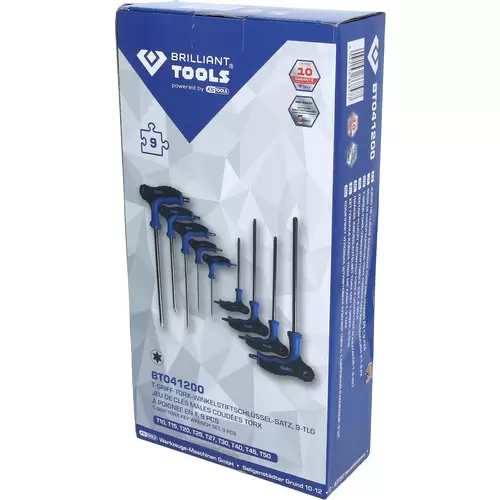 Brilliant Tools BT041200 Winkelschraubendreher-Set T 10, T 15, T 20, T 25, T 27, T 30, T 40, T 45, T 50 9teilig Brilliant Tools BT041200 Winkelschraubendreher-Set T 10, T 15, T 20, T 25, T 27, T 30, T 40, T 45, T 50 9teilig