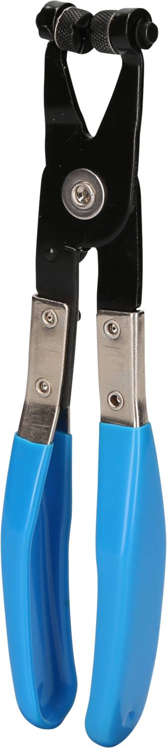 Lochzange mit blauen Griffen und schwarzem Schneidkopf, geeignet zum Stanzen von Löchern in verschiedenen Materialien.