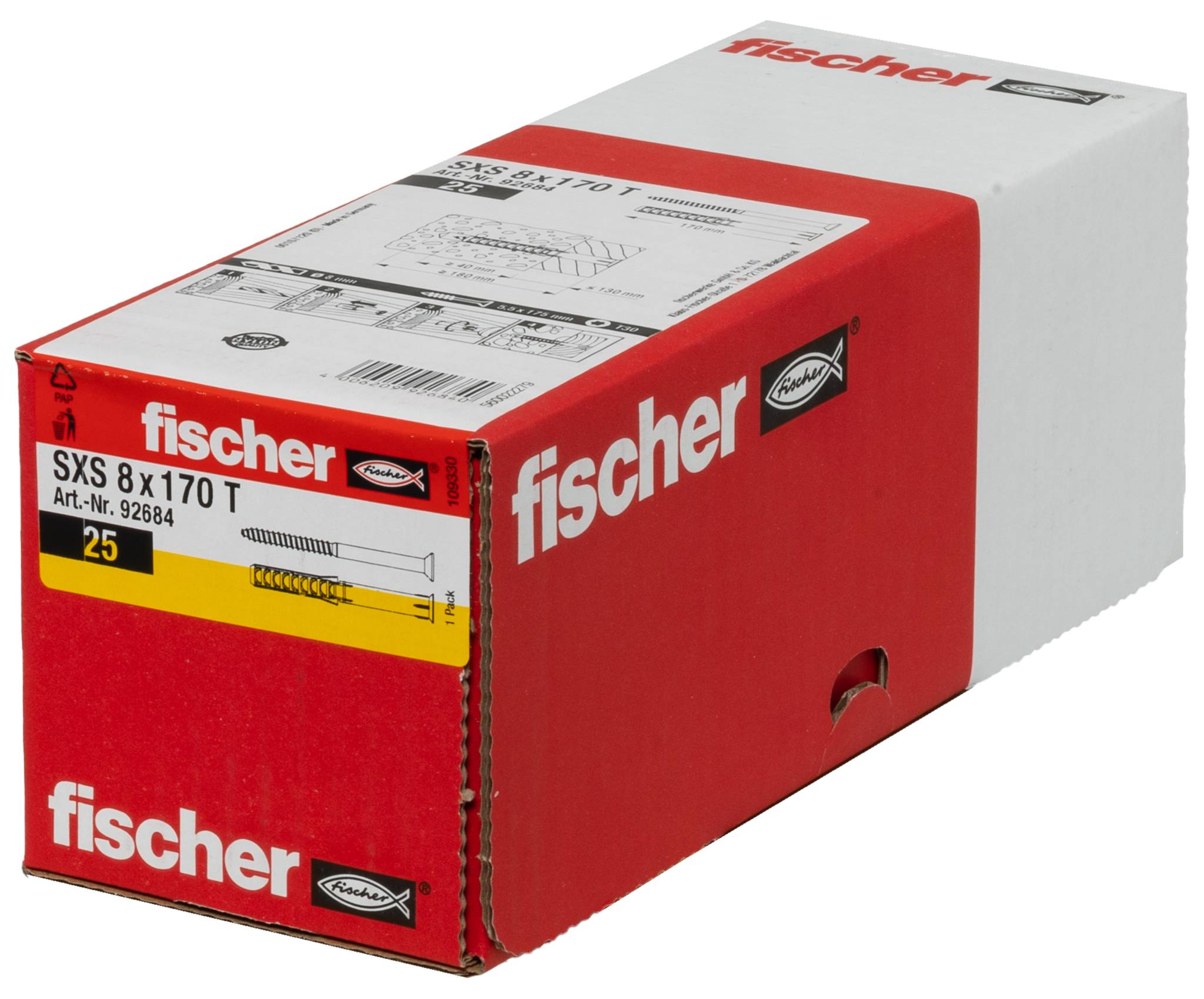 Rotafischer Produktverpackung mit der Bezeichnung „fischer