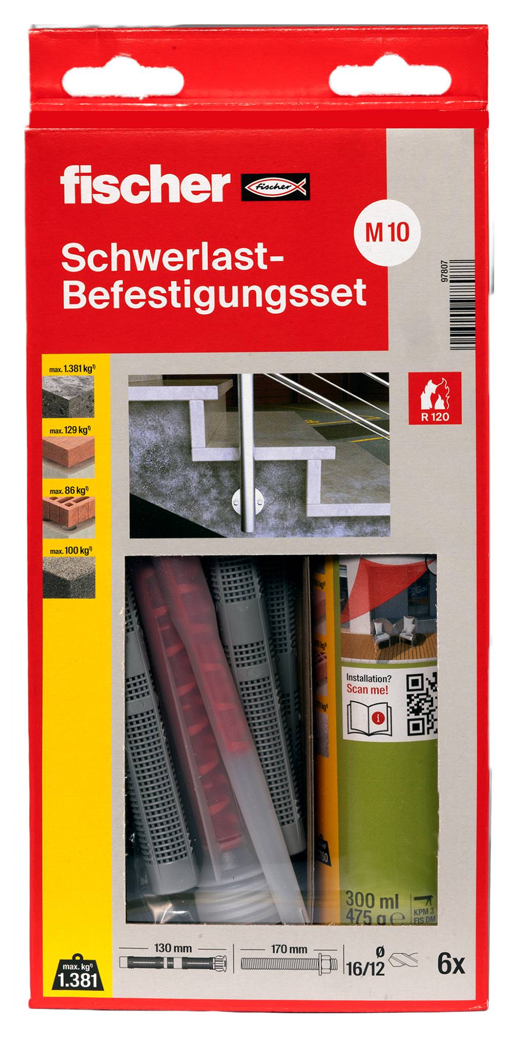 Fischer 97807 300 T SBS Set M 10 Schwerlast-Befestigungsset 1 Set