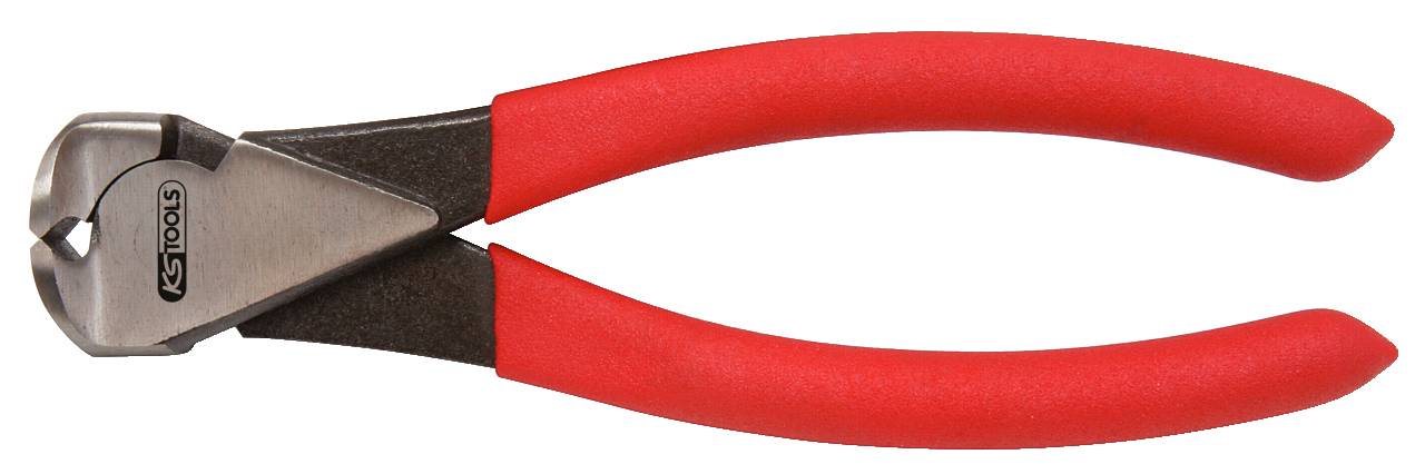 Roter Seitenschneider mit schwarzem Metallkopf, geeignet für Drahtschneiden.