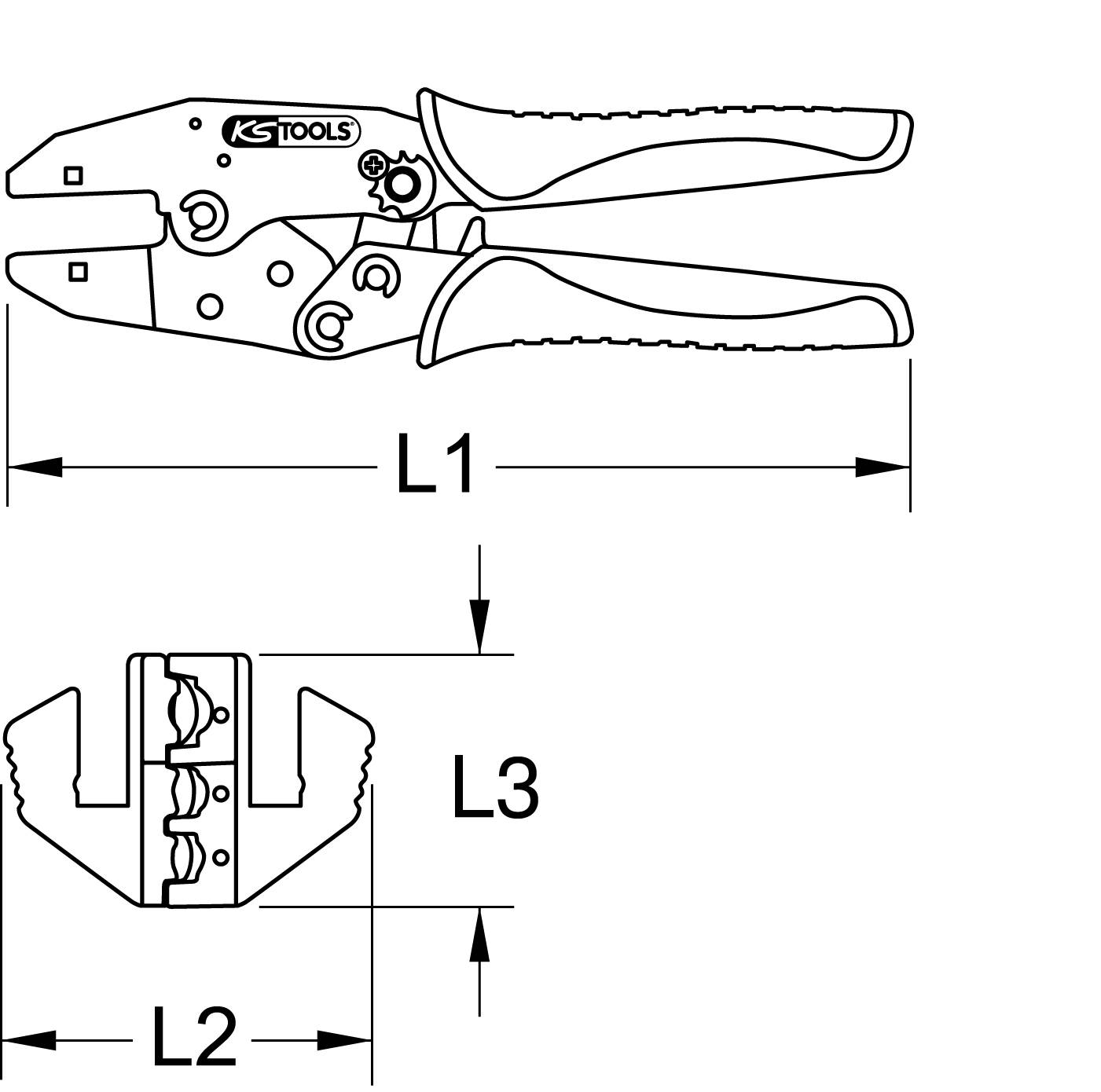 KS Tools 115.1425 1151425 Crimpzange 0.5 bis 6mm²