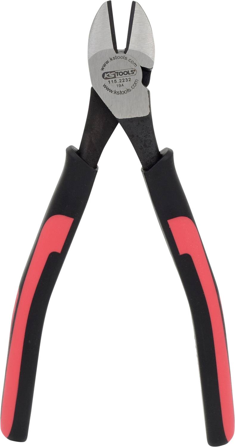 Eine rote und schwarze Kombizange aus Metall und Kunststoff, geeignete Werkzeuge für das Schneiden von Draht und anderen Materialien.