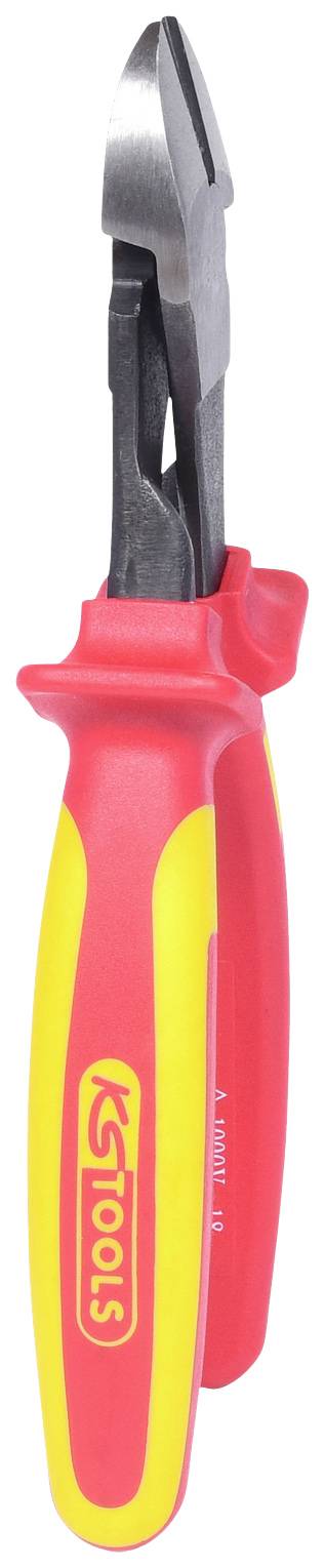 Zangenschneider mit rotem und gelbem Griff, hauptsächlich für das Schneiden von Draht oder Kabeln verwendet.