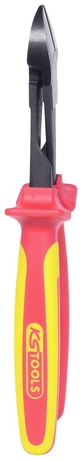 Seitenschneider mit rot-gelbem isolierten Griff, geeignet für Elektroarbeiten.
