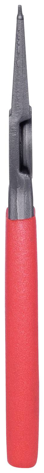 Ein roter Malmessergriff mit einer schwarzen, spitzen Klinge. Werkzeug für feine und präzise Arbeiten in der Kunst oder Handwerk.