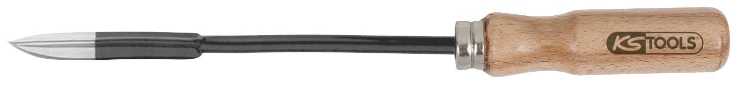 Schraubendreher mit Holzgriff und Metallklinge, von der Marke KS Tools, auf weißem Hintergrund.