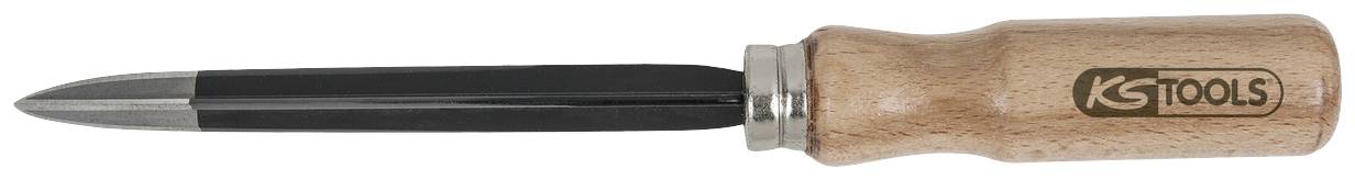 Werkzeug mit Holzgriff und Metallspitze, quadratisch und lang geformt, geeignet für spezielle Handwerksarbeiten.