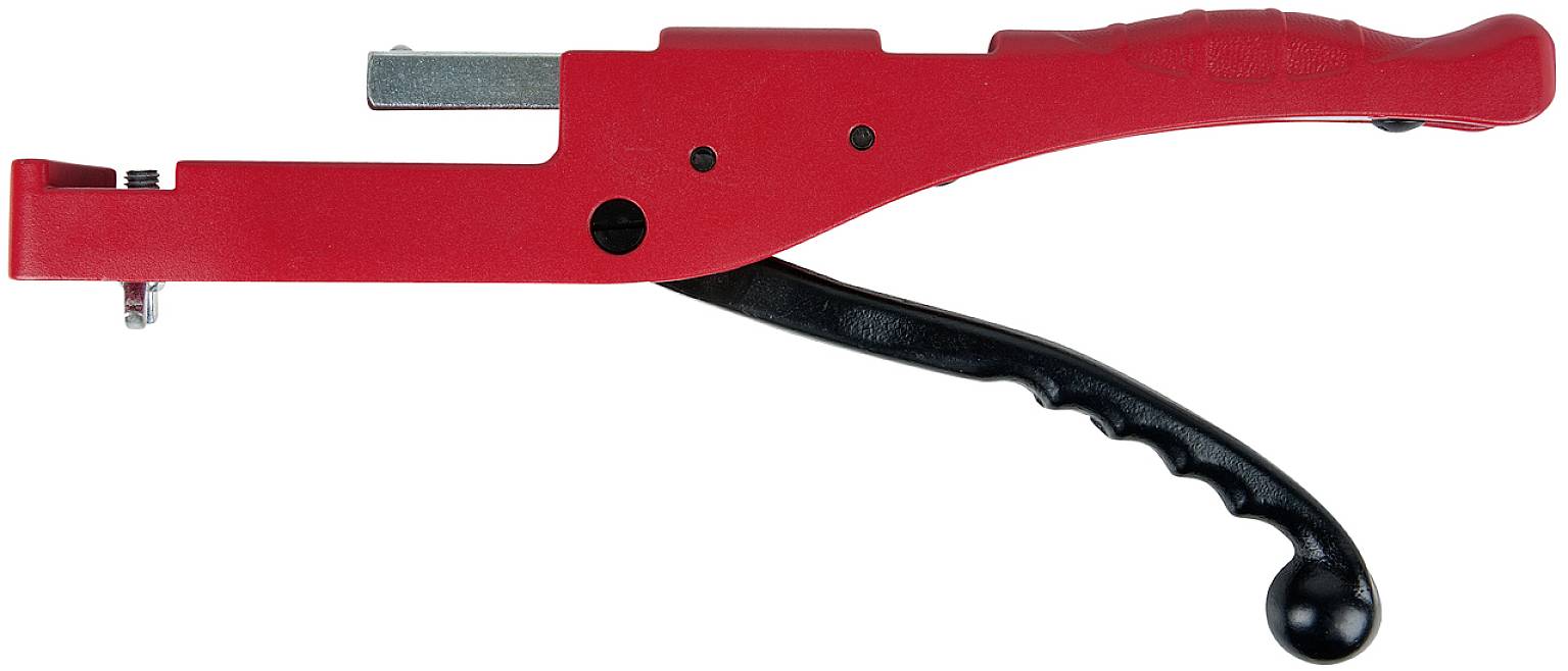 Ein roter Bolzenschneider mit schwarzem Griff, hauptsächlich zur Durchtrennung von Drähten oder dünnen Metallen verwendet.