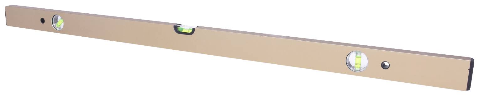 Wasserwaage mit drei Libellen zur Messung der horizontalen und vertikalen Ausrichtung.