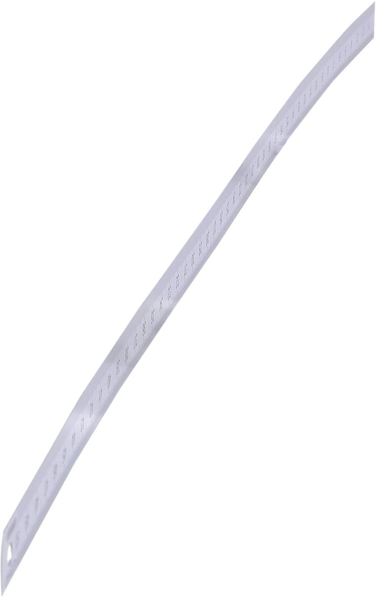 Ein weißer biegsamer Kurvenlineal aus Kunststoff, der in einem leichten Bogen geformt ist. Wird zum Zeichnen gebogener Linien verwendet.