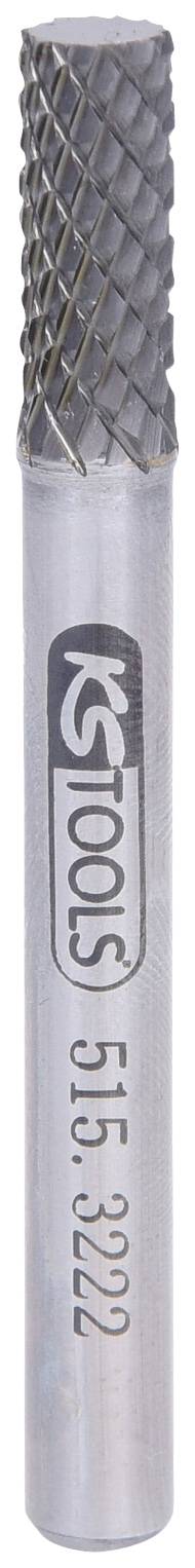 Ein zylindrischer Fräser mit einem schraffierten Schneidkopf und einem gravierten Logo sowie der Aufschrift '5.15.3/220' auf dem Schaft.