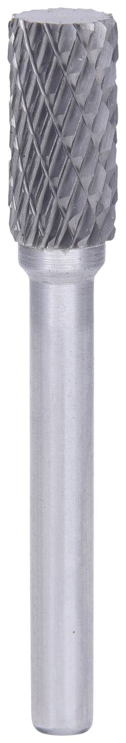 Zylinderförmiger Fräser mit kreuzförmiger Verzahnung für Metallbearbeitung, silberfarben, zeigt präzise Schneidkanten für feine Finish-Arbeiten.