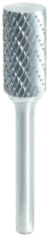 Ein zylindrischer Frässtift mit Riffeln auf dem Schneidkopf für Präzisionsfräsen. Geeignet für Metallbearbeitung und Gravur.