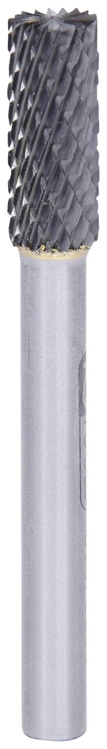 Fräser mit silbernem Schaft und schwarzem, geriffelten Schneidkopf, geeignet für Metallbearbeitungsanwendungen.