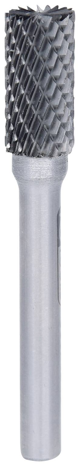 Zylinderfräser aus Stahl mit diamantförmigem Schneidemuster für Metallarbeiten.
