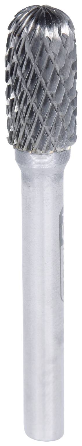 Ein Metallfräser mit zylindrischem Schaft und konischem Kopf, geeignet für den Einsatz in Drehwerkzeugen zur Formgebung von Metallen.