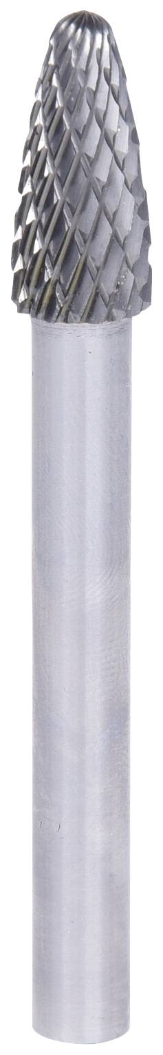 Ein zylindrischer Metallfräser mit rautenförmigen Schneiden zum Schleifen oder Fräsen von Materialien.