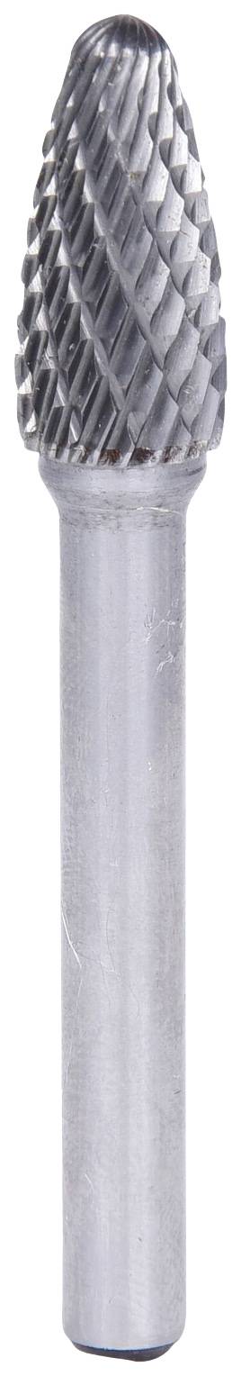 Metallfräser mit Zylinderform und spiralgenutetem Kopf, geeignet für das Schleifen und Formen von Materialien.