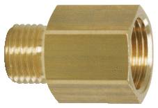 Messing-Schraubverschluss mit Außengewinde auf der linken Seite und Sechskantform auf der rechten Seite für einfache Montage.