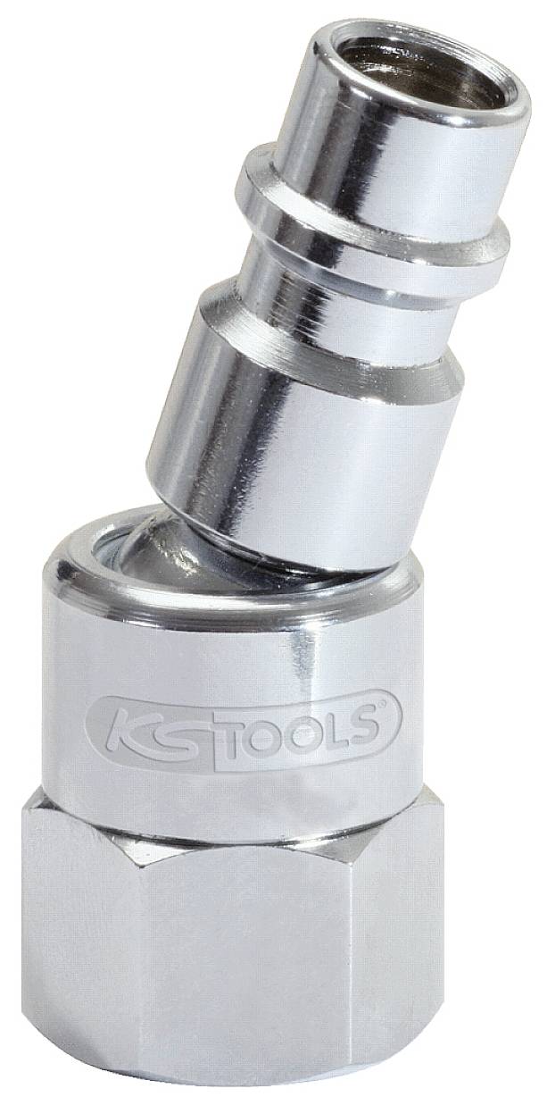 Metallischer Schnellkupplungsstecker mit KS Tools Logo, geeignet für Druckluftsysteme.