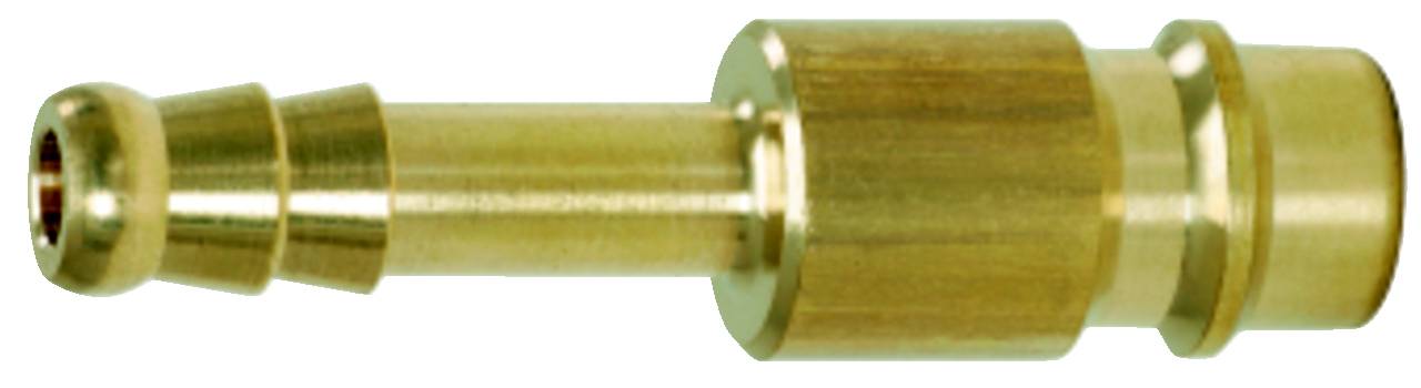 Messing Schnellkupplung mit glatter Oberfläche, zylindrisches Design und konischer Anschluss, geeignet für Druckluftsysteme.