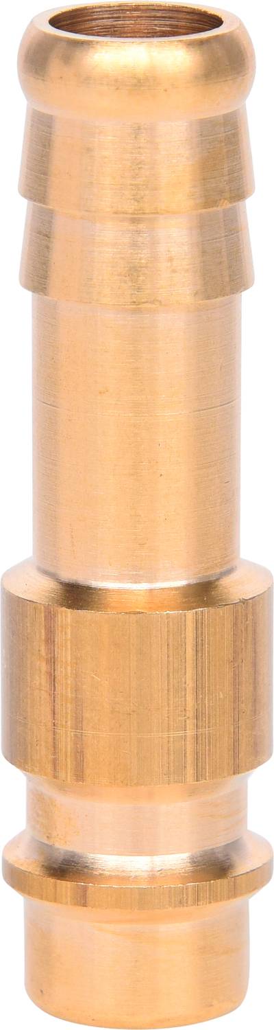 Goldener Metallanschluss für Rohre, zylindrische Form, mit abgestuften, geriffelten Enden für sicheren Halt in Wasser- oder Luftsystemen.