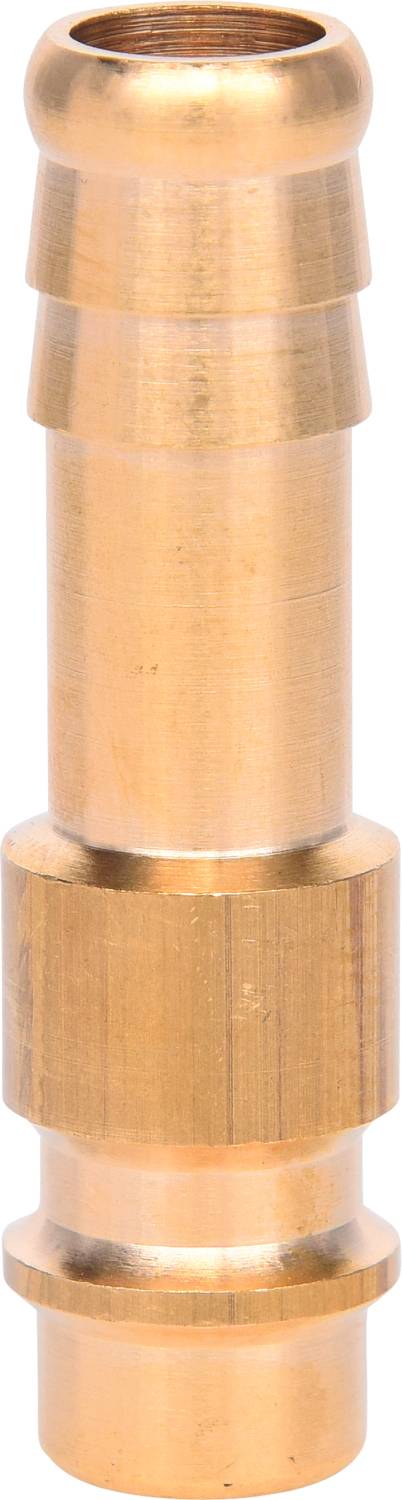Messingsteckverbinder mit gewindelosem Design für einfache Verbindung in pneumatischen Systemen. Zylindrische Form, glänzende Oberfläche.