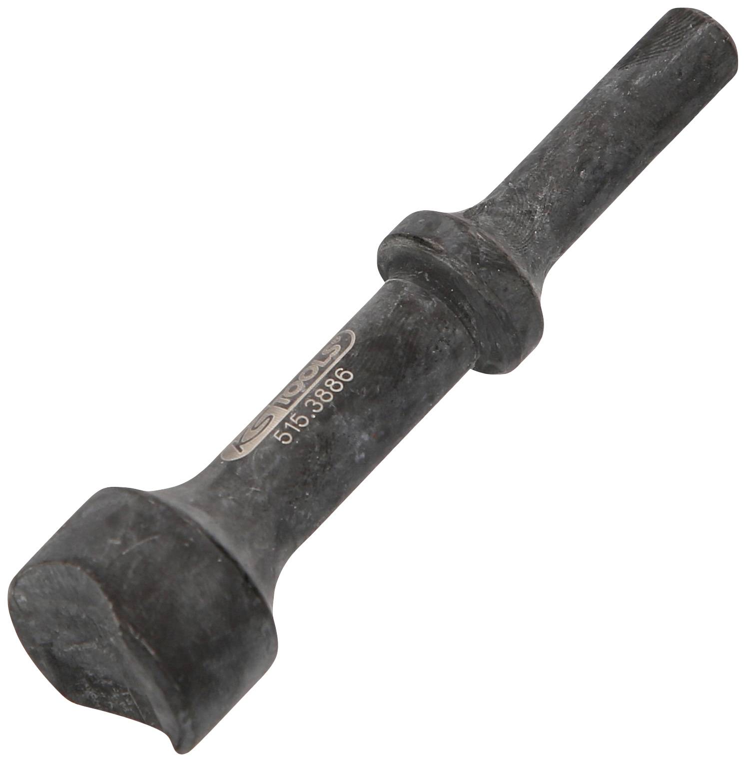 Ein metallischer Meißel mit sechseckigem Kopf und markierter Nummer, verwendet zum Bearbeiten von Stein oder Metall.