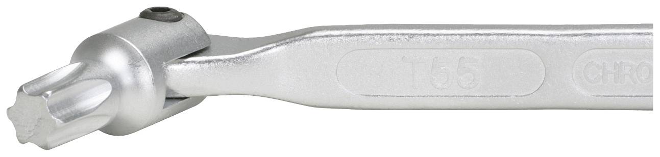 Nahaufnahme eines T55 Torx-Werkzeugs aus Silbermetall, geeignet für mechanische Anwendungen.