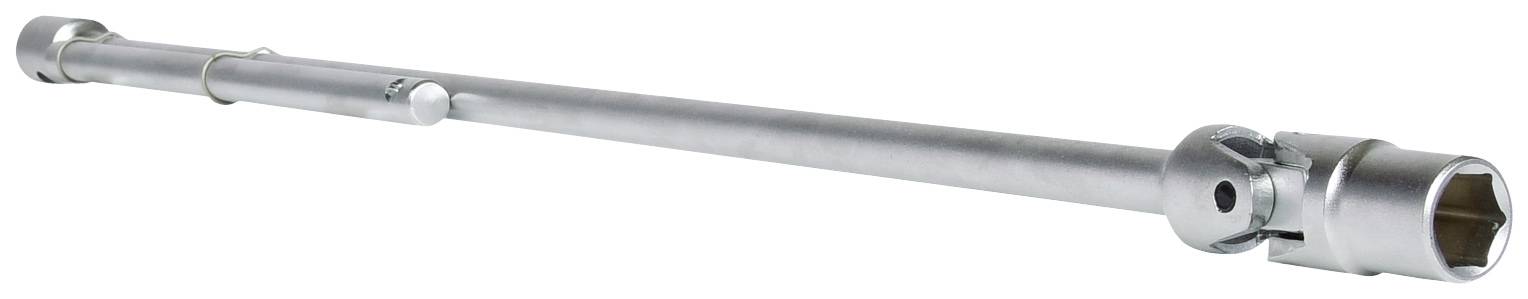 Ein silberner Teleskopknarrenschlüssel, der für das Lösen und Anziehen von Schrauben verwendet wird.