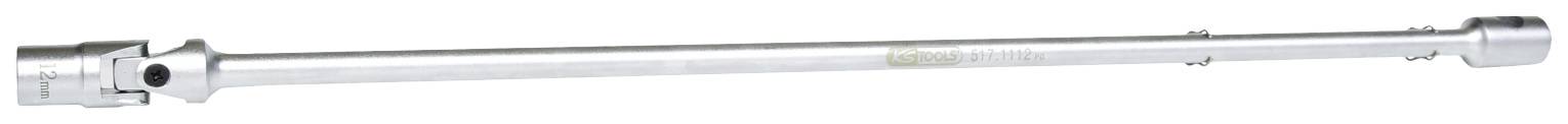 Ein langer, silberner Drehmomentschlüssel, vor weißem Hintergrund abgebildet.