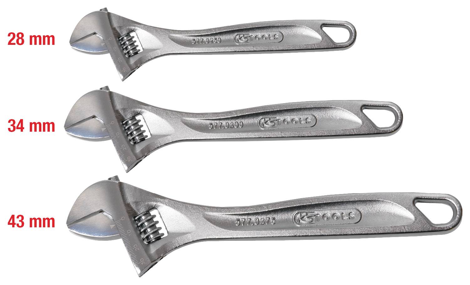 KS Tools 5770399 577.0399 Rollgabelschlüssel-Satz Schlüsselweite (Metrisch) 28 - 43mm