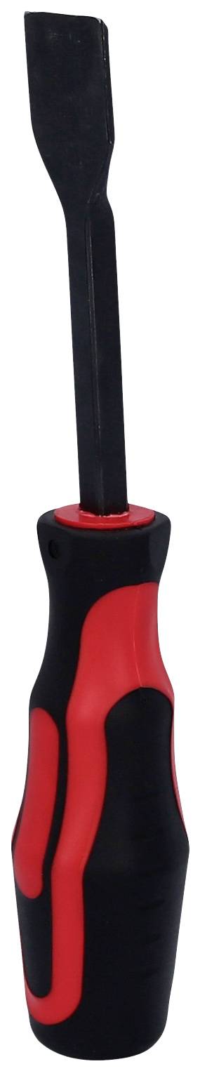 Ein schwarzer Schraubendreher mit rotem Griff, geeignet für den täglichen Gebrauch.