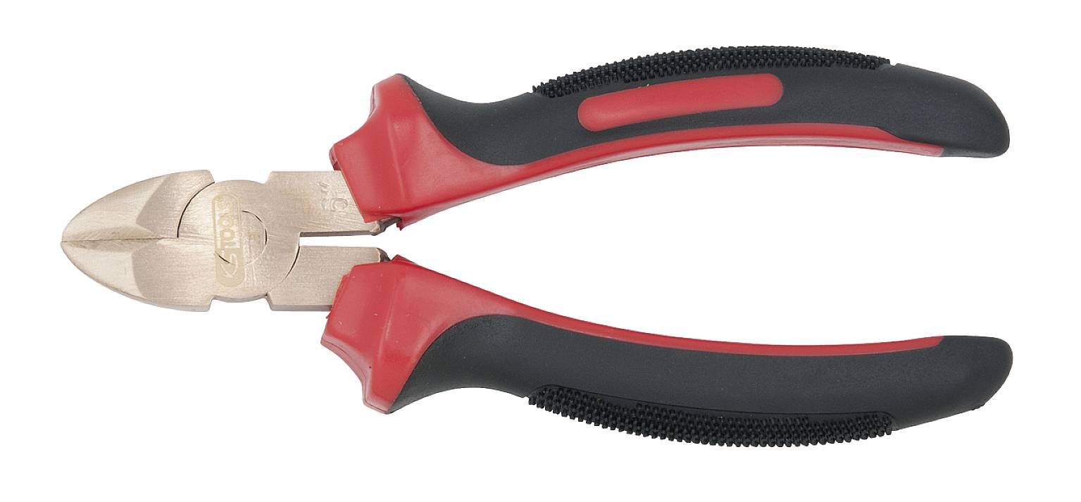 Zange mit schwarzem und rotem Griff, geeignet zum Durchtrennen von Drähten.