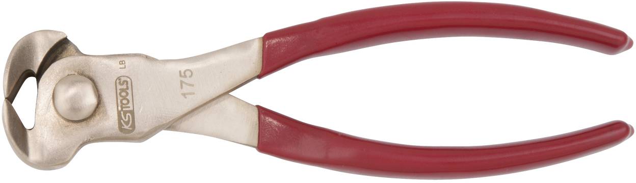 Darstellung einer Zange mit roten Griffen, geeignet zum Schneiden von Drähten oder Kabeln.