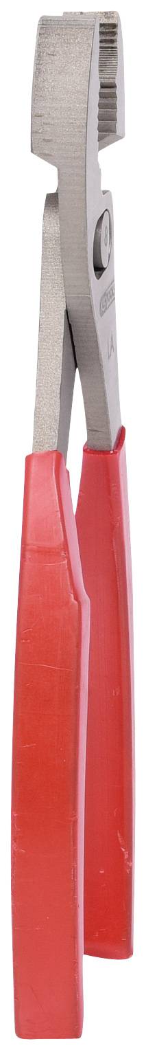 Zange mit roten Griffen, geschlossen.