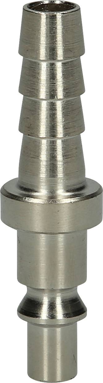 Metallischer Schlauchanschluss, konisches Design, glänzende Oberfläche, geeignet zum Verbinden von Schläuchen in technischen Anwendungen.