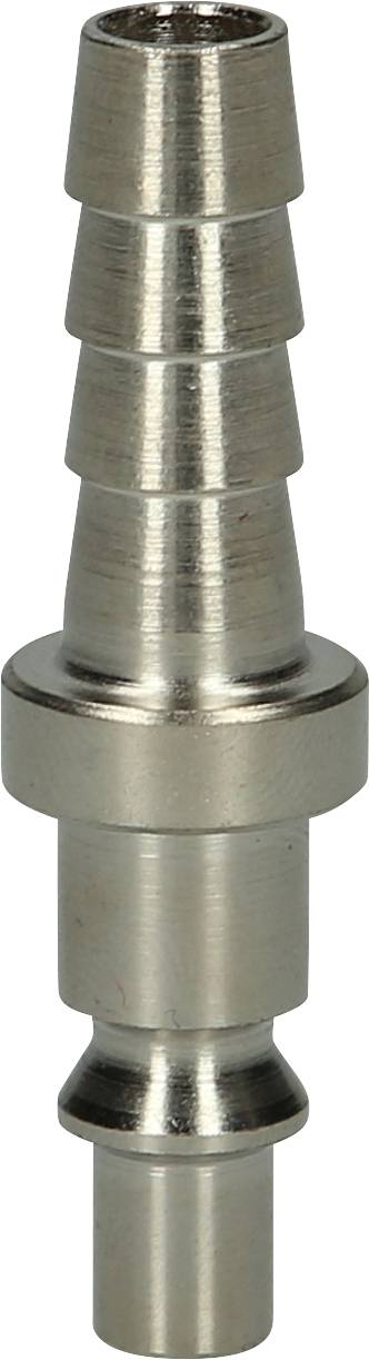 Metallstück mit gestuftem Konus, möglicherweise ein Schlauchanschluss oder Adapter, liegt isoliert auf einem weißen Hintergrund.