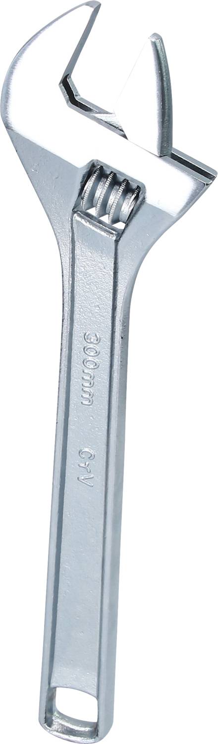 Verstellbarer Schraubenschlüssel aus Metall, geeignet zur Anpassung an verschiedene Schraubengrößen, zeigt geöffnete Backen.