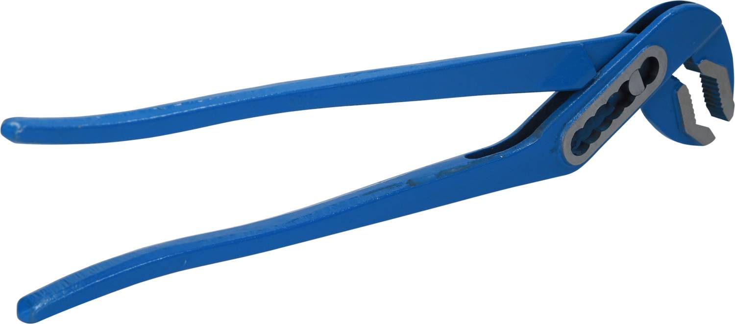 Blauer Wasserpumpenzange mit verstellbarem Kiefer, geeignet für Klempnerarbeiten oder zum Greifen von Rohren und Muttern.