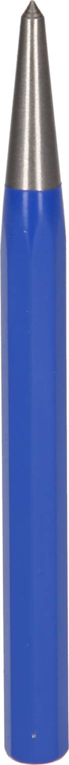 Blauer Kugelschreiber mit silberner Spitze.