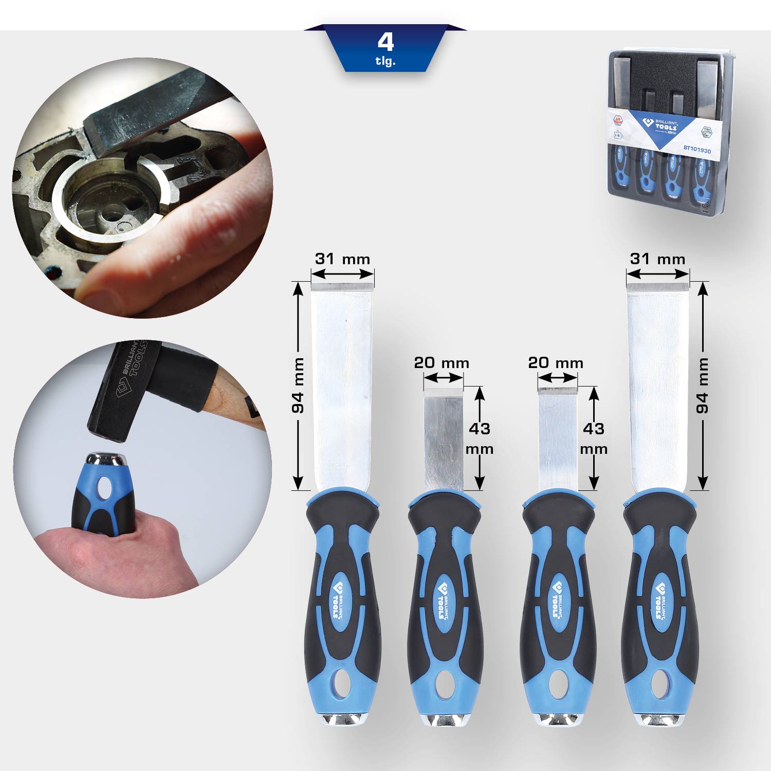 Brilliant Tools BT101930 BT101930 Schaber Satz