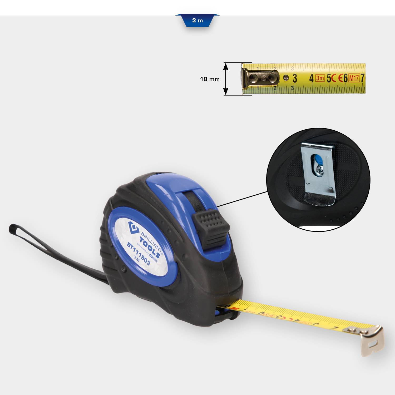 Brilliant Tools BT111903 BT111903 Maßband 3m