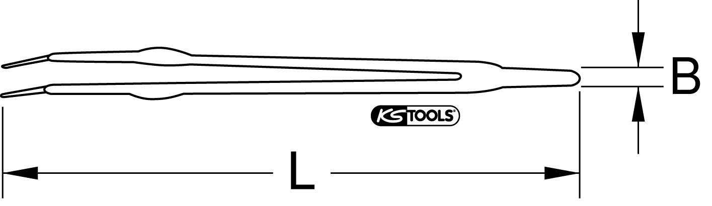 'Zirkel' mit den Anzeigen 'B' und 'L'. 'KS Tools'-Logo in der Mitte.