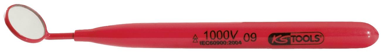 Roter, isolierter Spannungsprüfer mit Spiegel am Kopf, geeignet für Arbeiten bis 1000V, mit der Aufschrift 'KSTOOLS'.